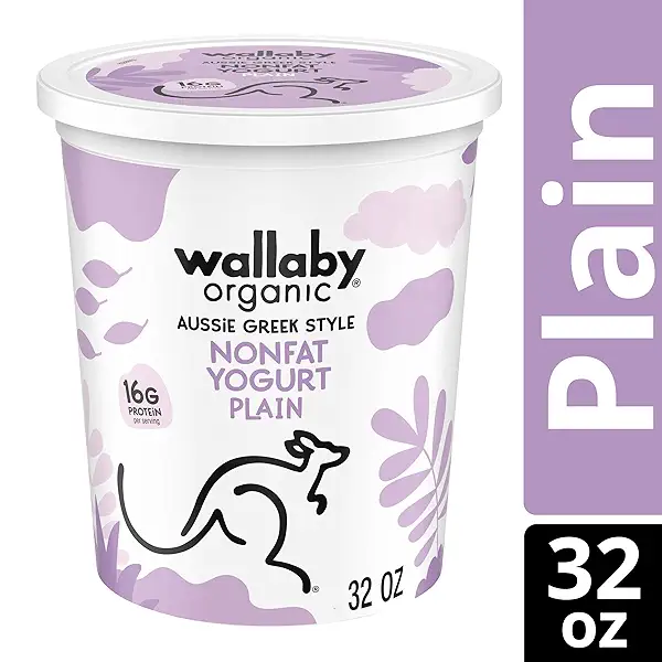 Wallaby Organic Nonfat Plain Greek Yogurt, High Protein, Smooth and Creamy, Made with USDA Organic Milk and Simple Ingredients, 32 oz Tub 4