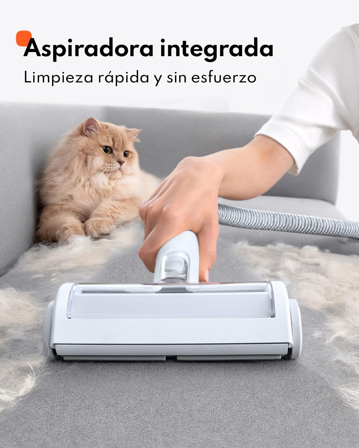 Homerunpet Cortapelos Perros con Aspiradora de Pelo, Ultra Silencioso y Succión 99% Pelo de Mascota, Cepillo Aspirador Profesional con 6 Herramientas para el Cepillado , 1,85L