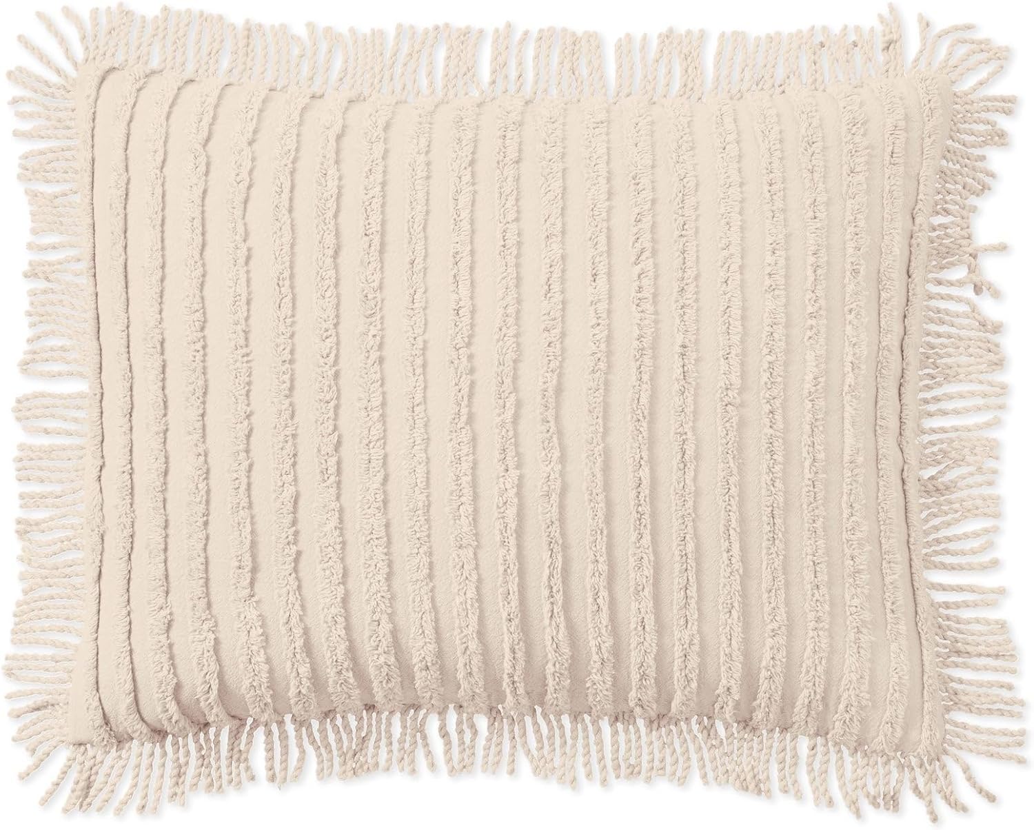 BrylaneHome Chenille Sham Pillow - King, Eggshell