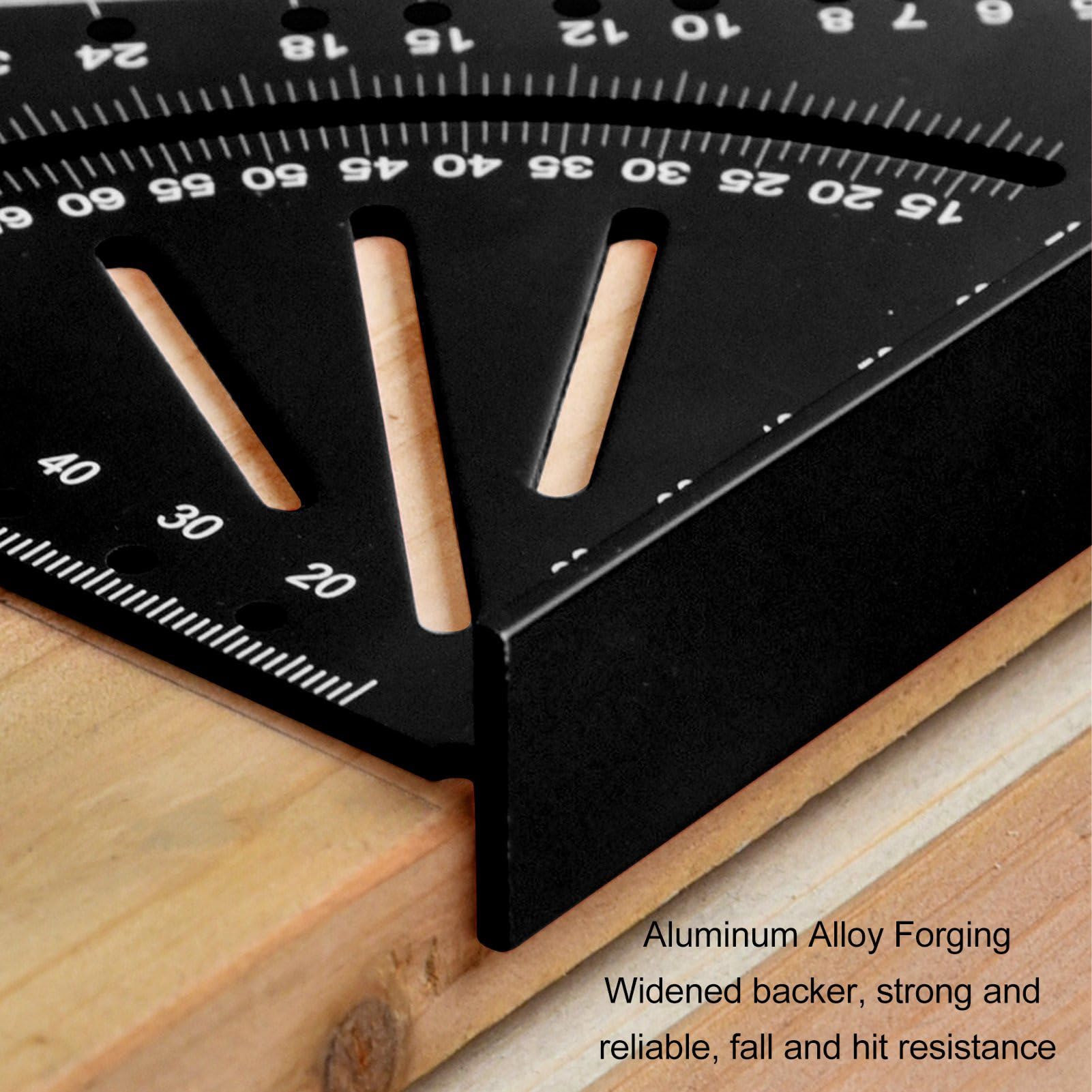 Lineal, 7-Zoll-90-Grad-Winkelmesser for Sparren, dreieckiges Winkellineal aus Aluminiumlegierung for die Holzbearbeitung