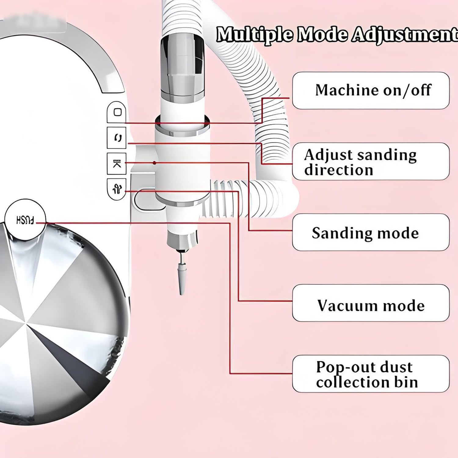Nail Dust Collector & Drill,Electric Nail File with Vacuum Suction,30,000 RPM High Speed,1.5kpa Powerful Suction,Manicure Tools for Acrylic Nails,Salon,Home Use