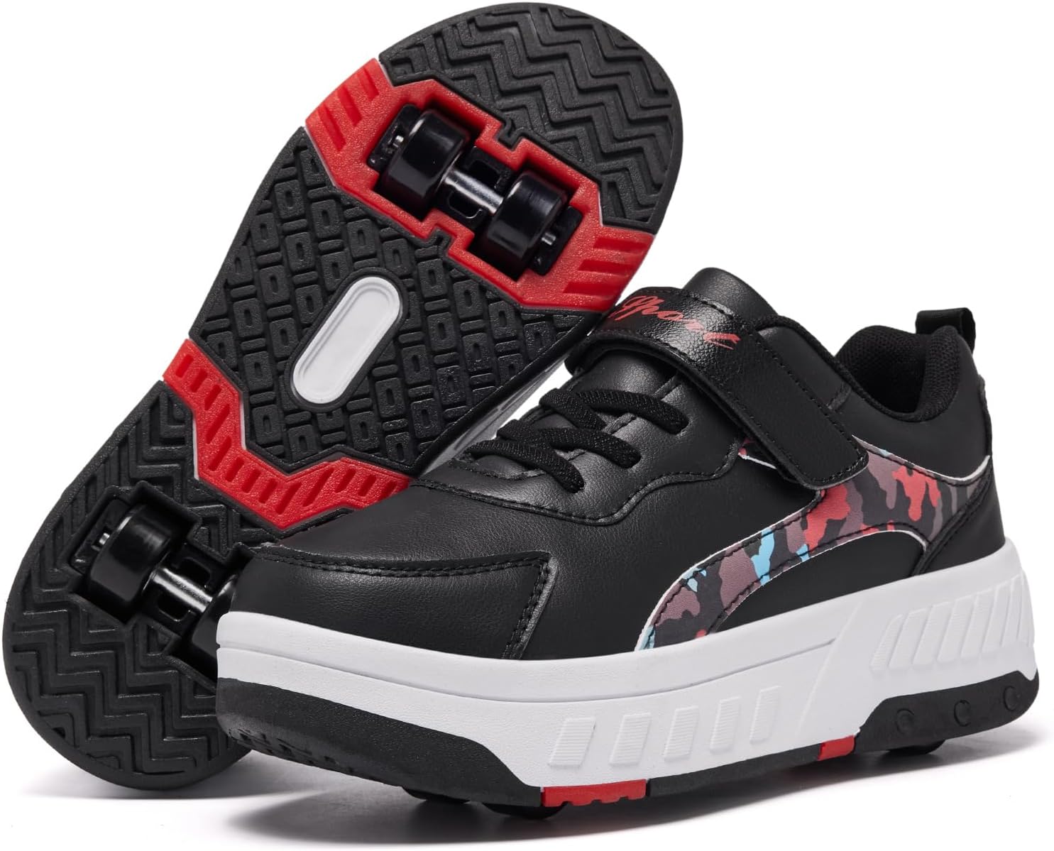 GKZJ 4 wielen verstelbare quad rolschaatsen, rolschoenen skateschoenen voor vrouwen mannen, jongens kinderen wielschoenen roller sneakers schoenen, voor unisex beginners cadeau, wit-EUR40