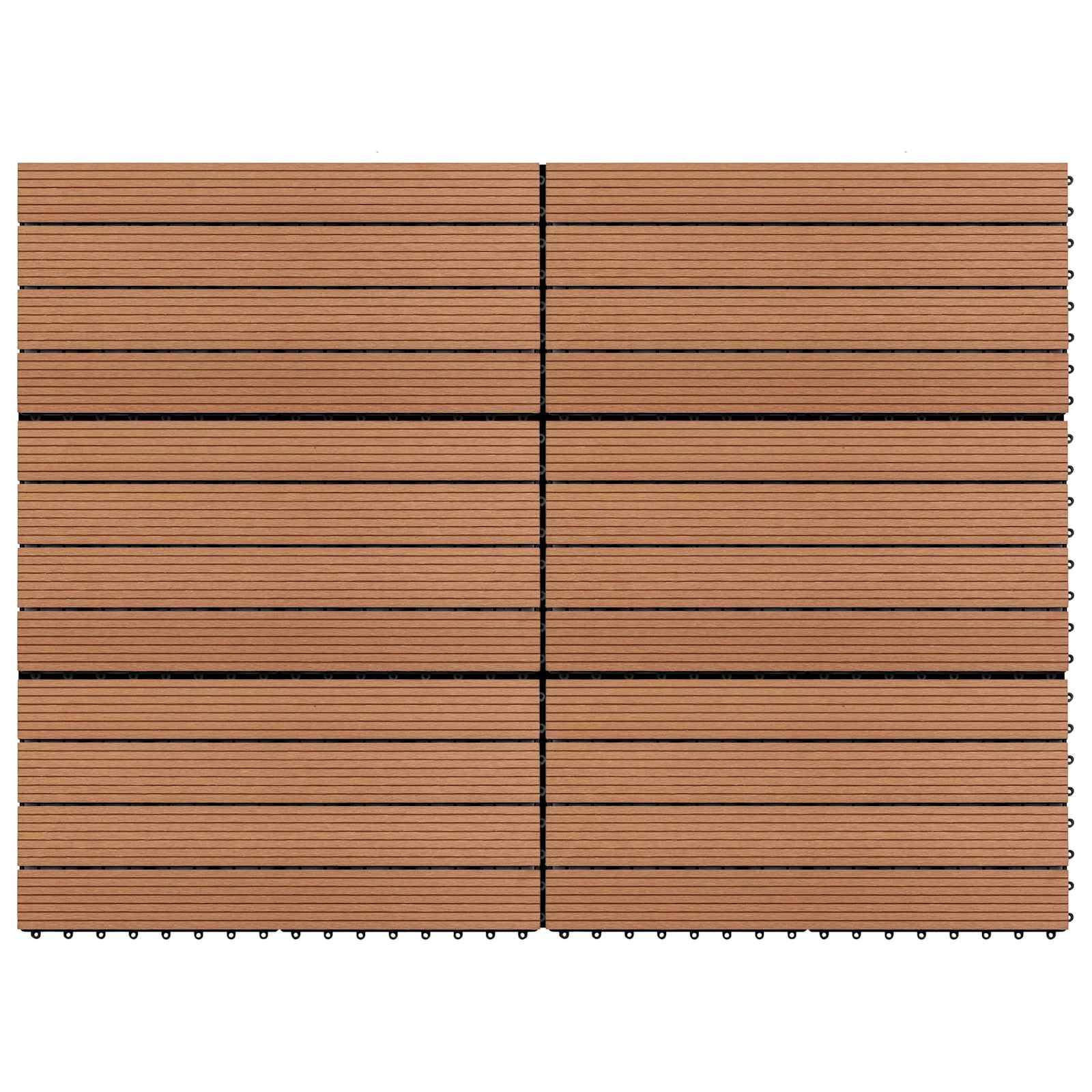 vidaXL Tile de Decking 6 uds. Marrón 60 x 30 cm WPC
