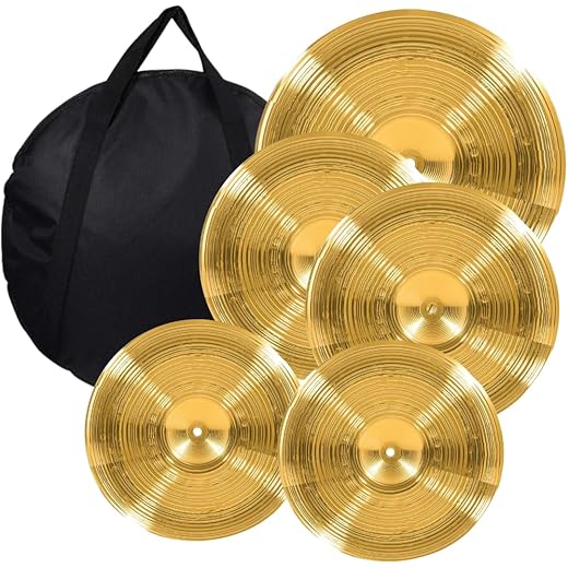 5Pcs Cymbal Set for Drum 20 Ride 18 Crash 14 Hi-Hats