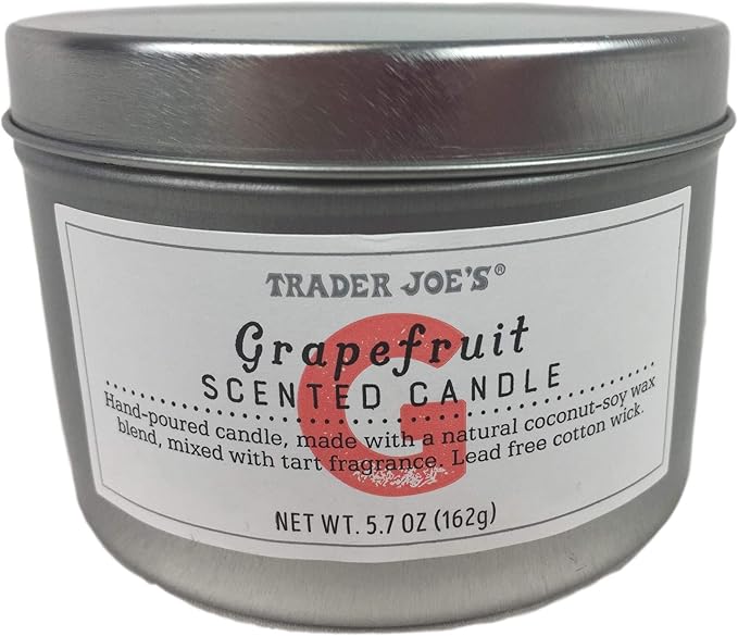 Trader Joe's Grapefruit Scented Candle NET WT 5.7 OZ (162g) Health & Household
