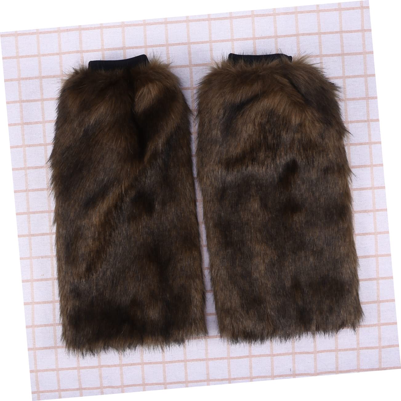 Toyvian Scaldamuscoli Lunghi in Pelliccia Ecologica 40cm Marrone | Leg Warmer Morbido e Leggero, Stile Fashion per Donne e Ragazze, per Autunno e Inverno