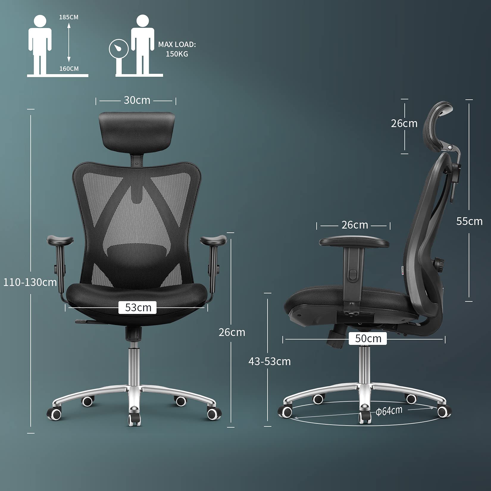 mfavour Ergonomic Office Chair Desk Chair Computer Chair with
