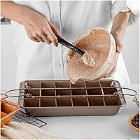 Vista 4 de Brownie Pan Bread Cake Pans Baking Dishes Non-Stick Bakeware Square Lattice Chocolate Dessert Mold Kitchen