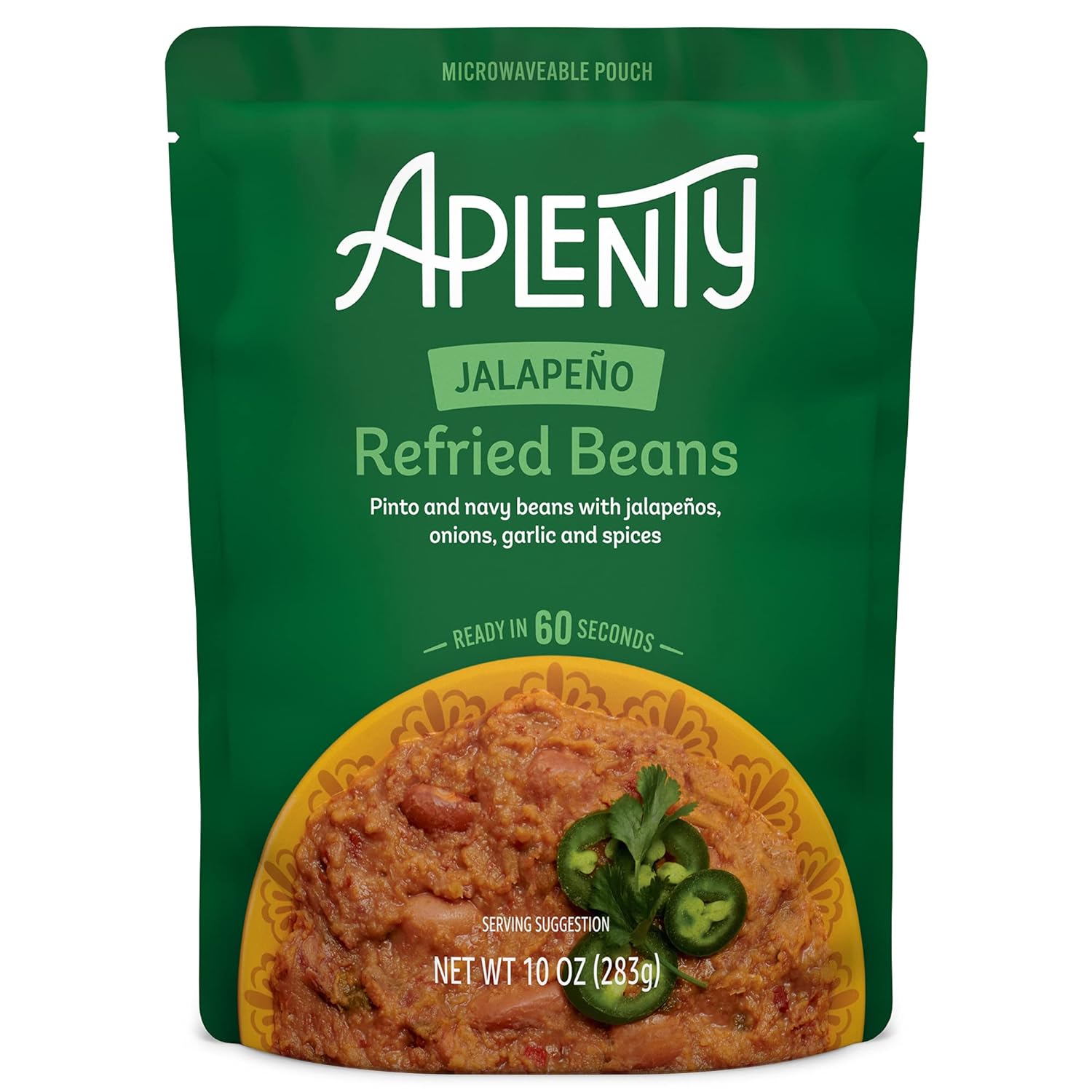 Amazon Brand, Aplenty Jalpeno Refried Beans, 10 Oz