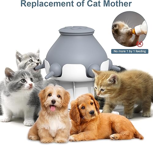 Miniatura 5 de Alimentador elevable para cachorros de lactancia, alimentador de leche elevable para cachorros para varios cachorros, estación de alimentación con 4