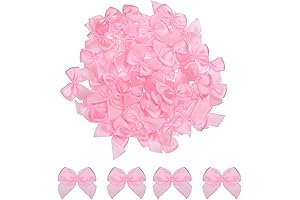 MECCANIXITY 50Pcs Mini Ribbon Bows 1" Mini Fabric Satin Ribbon Flower Bows...