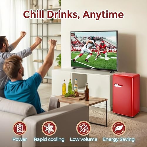 Miniatura 5 de Refrigerador compacto de una sola puerta con congelador, mini refrigerador de 2.7 pies cúbicos para cocina, apartamento, dormitorio, caravana,