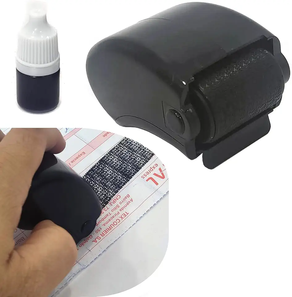 Carimbo de Privacidade para Segurança e Proteção De Dados Roller (preto)