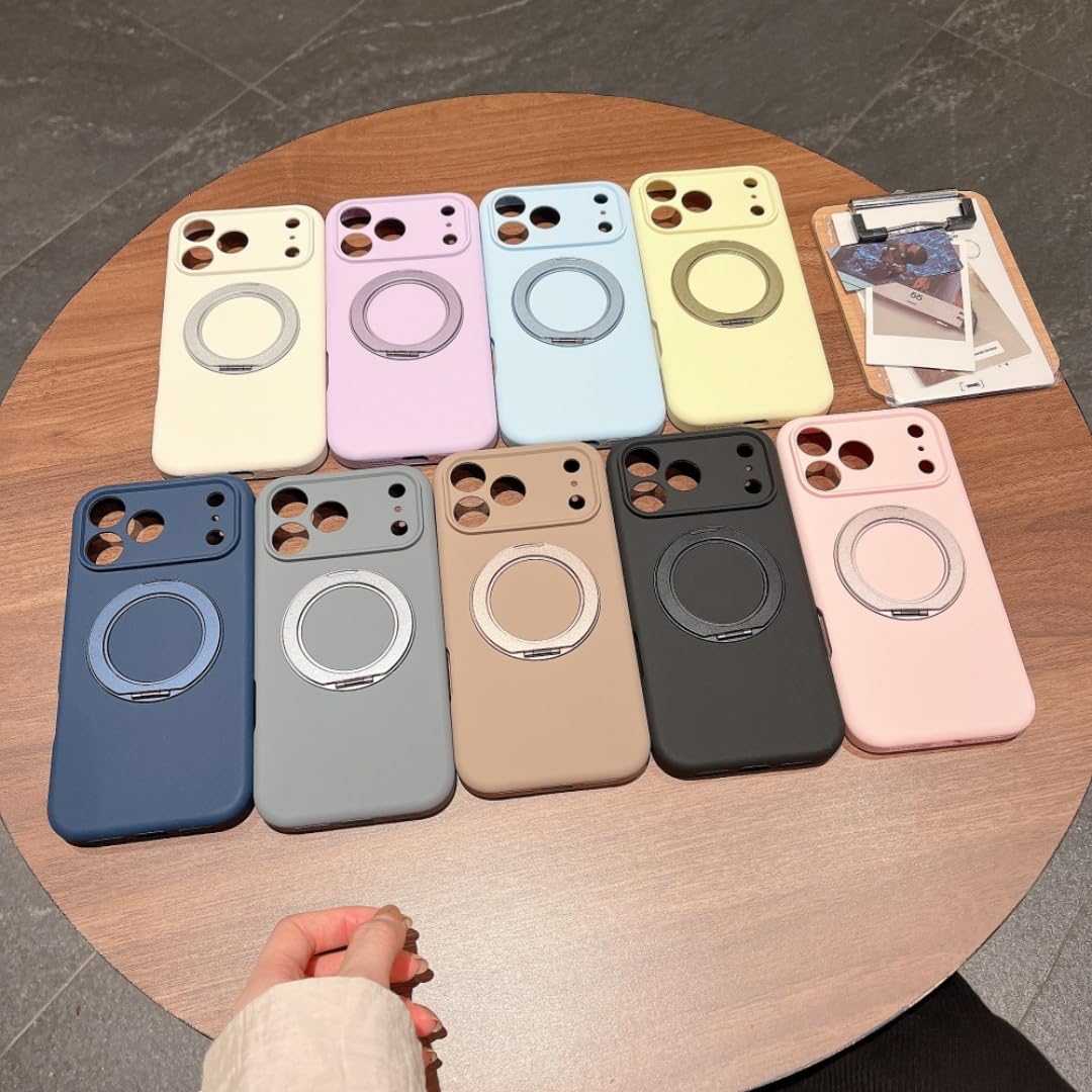 Custodia con supporto magnetico in silicone liquido girevole per iPhone 14 con ricarica wireless e cover invisibile (per iPhone 14/bianco)