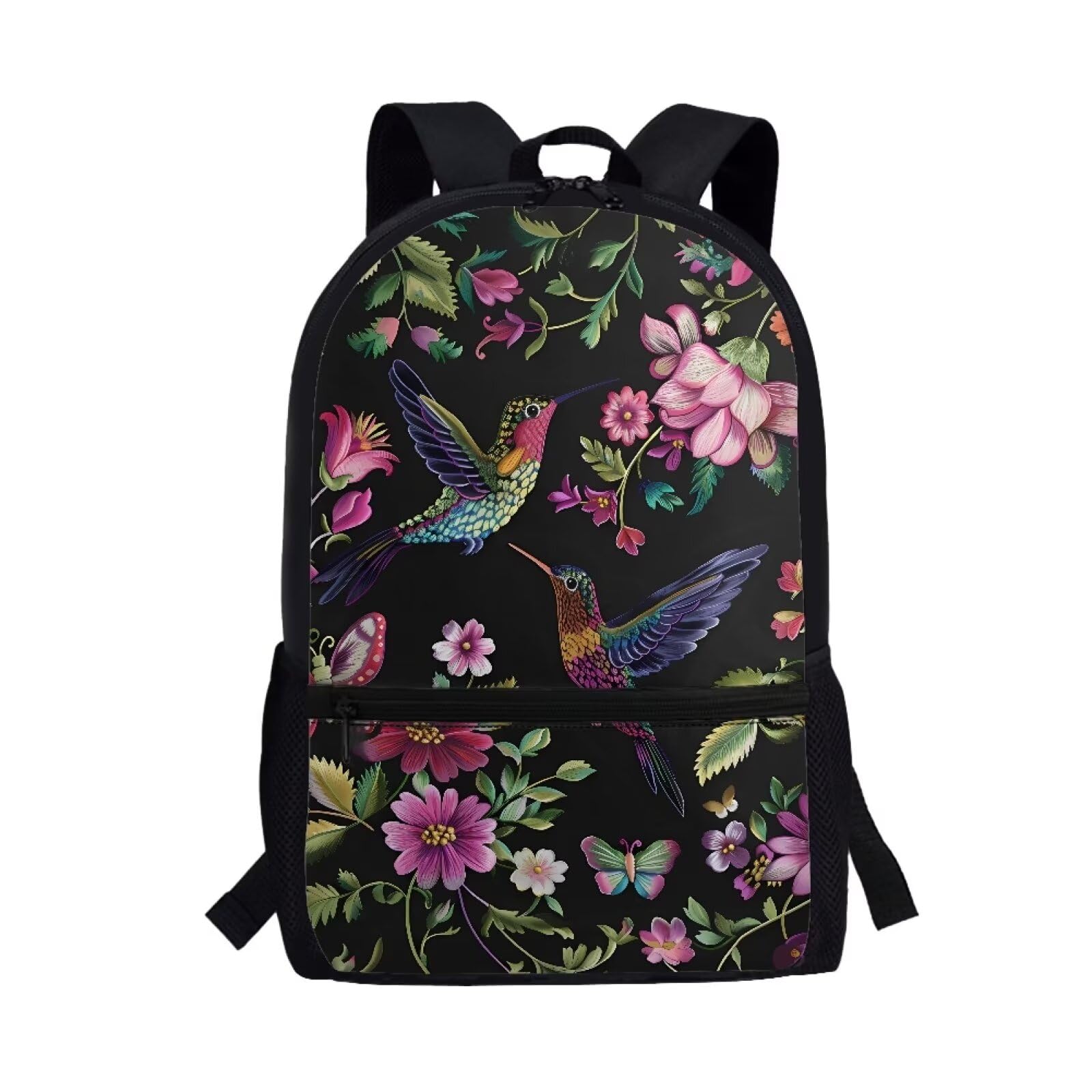 POLERO Floral Hummingbird Backpack for Women College Bookbag Laptop Backpacks School Bag Daypack