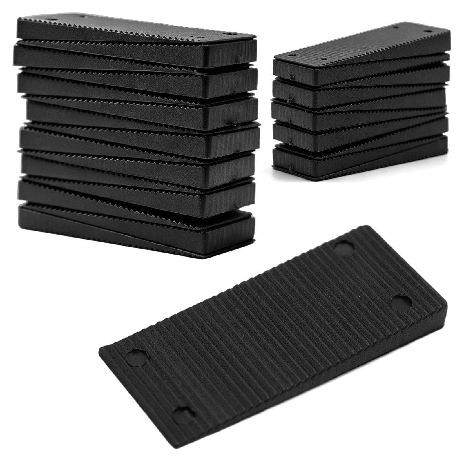 60 Pack Plastic Wedges, Composite Leveling Shims for Furniture Door Window and Appliances, Black Wedge Pads for Home DIY Support