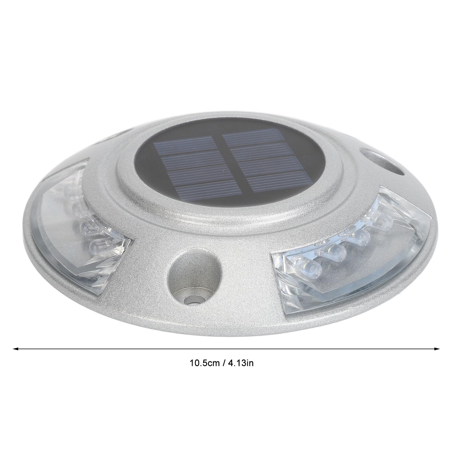 Solar Road Stud Light, IP68 Aluminum Alloy Automatic Lighting LED Deck Lighting Road Stud 6V 1.8W with Outdoor Warning Step Light, suitable for Various Weather Conditions (White