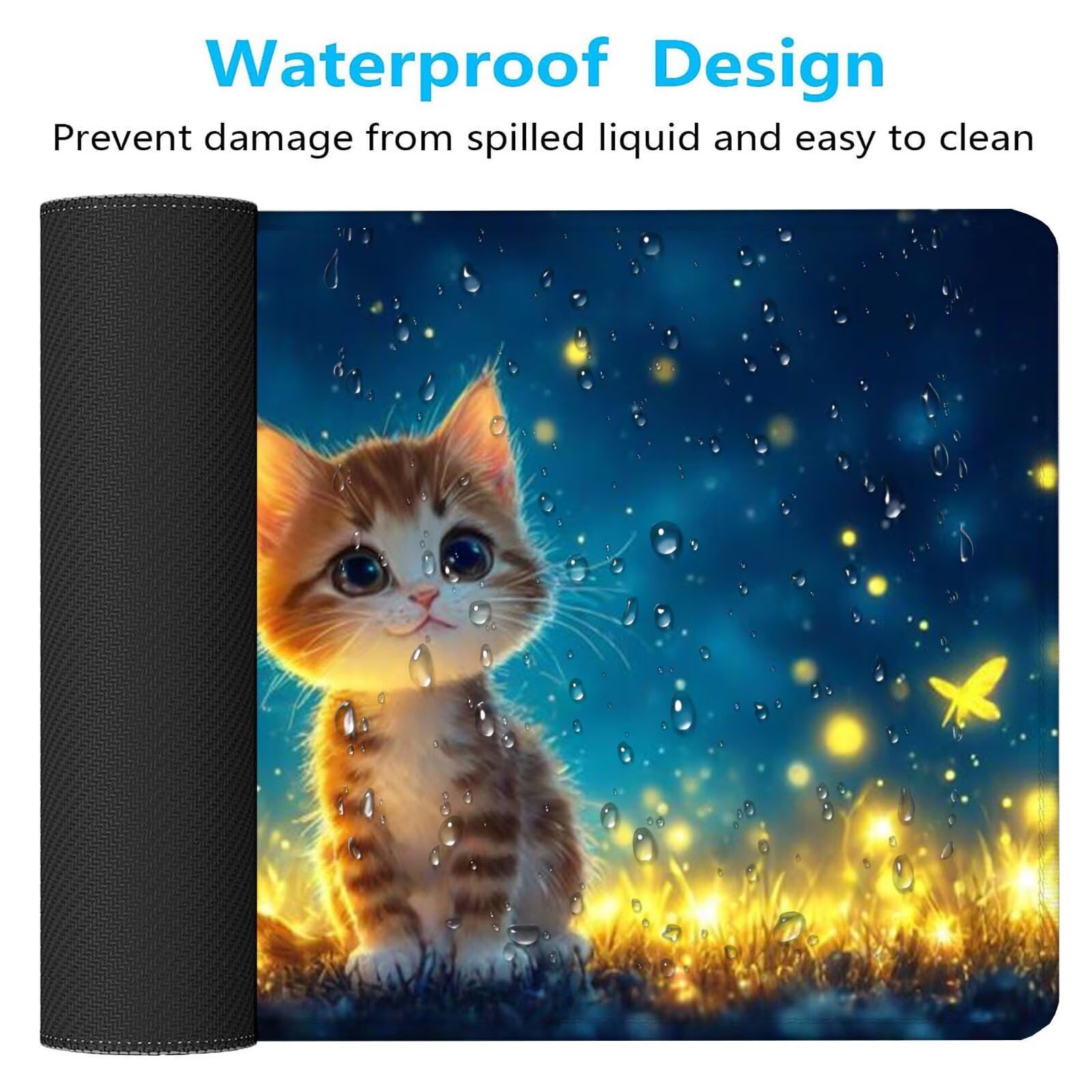 Alfombrilla Ratón Gato Alfombrilla Ratón Gaming XXL 1200x600x3mm Accesorios Escritorio,Antideslizante Mousepad Animal Tapete Escritorio Infantil,para Alfombrilla Pc Teclado Ratón J778