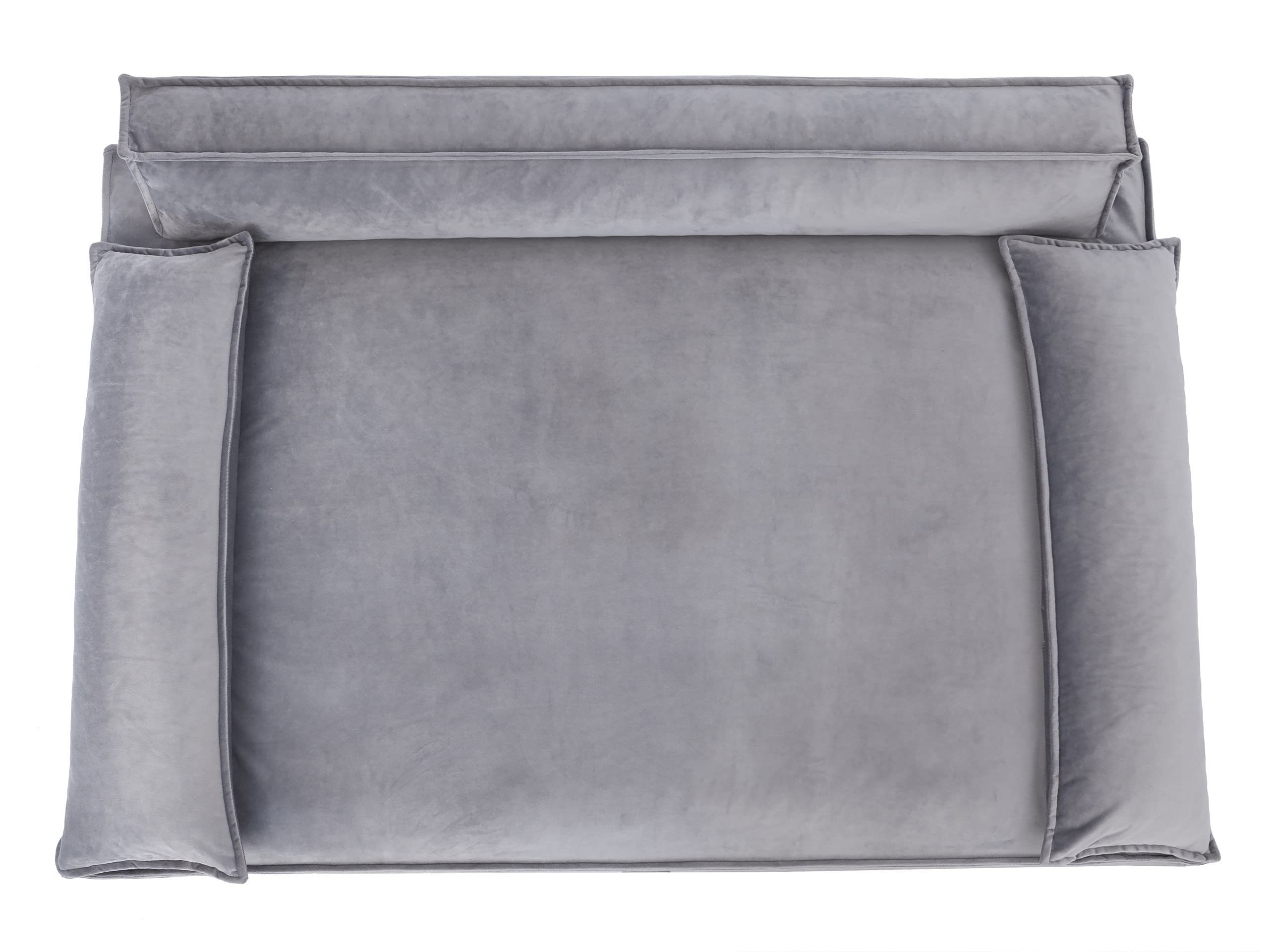 PillowPrim Legowisko dla psa, sofa dla psa, poduszka dla psa, kosz dla psa, kanapa, łóżko dla zwierząt domowych, kosz, sofa, łóżko, łatwe czyszczenie (rozmiar L: 78 x 54 cm, szare)