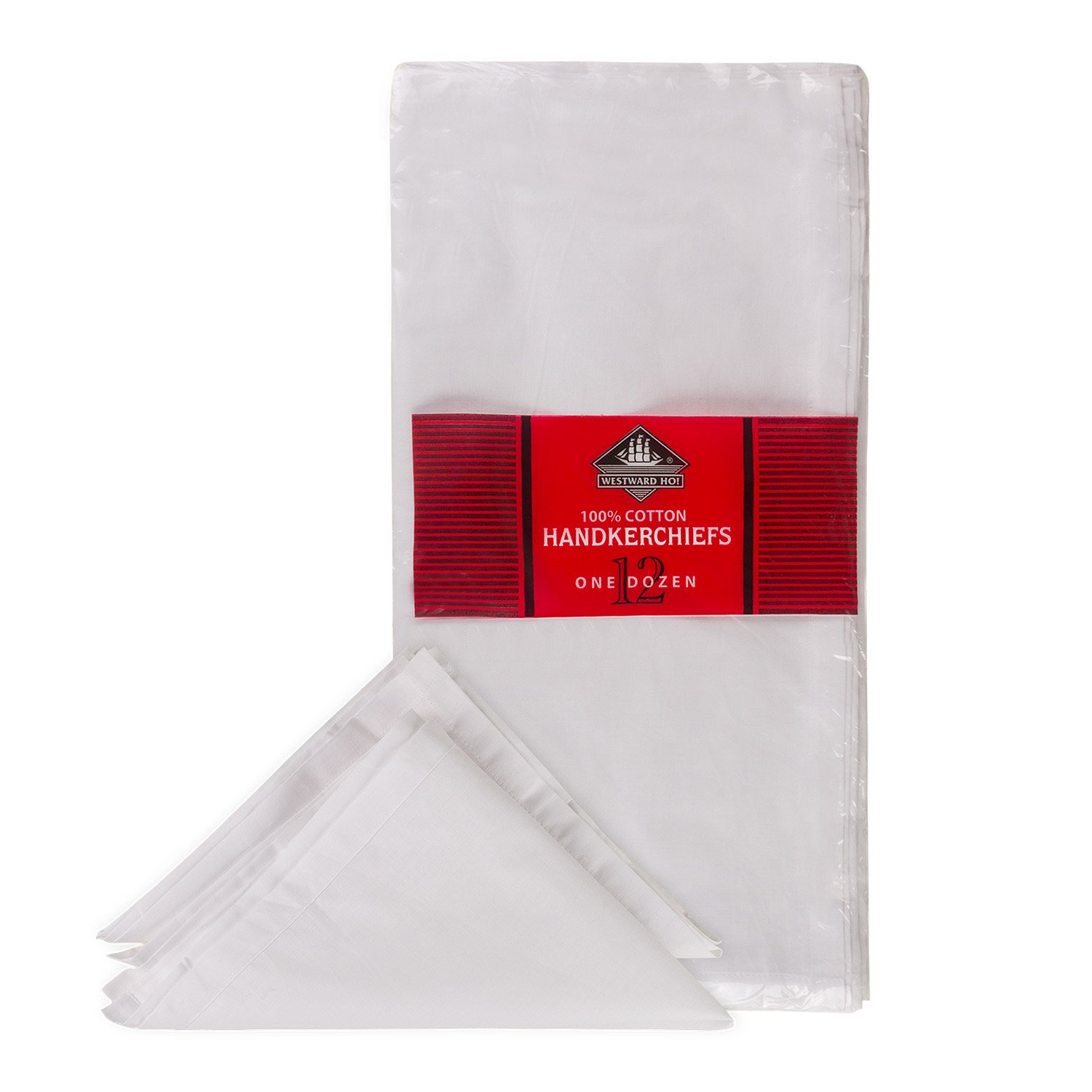 Westward Ho! Supersoft Hankies 100% Cotton Hemmed Handkerchiefs 40 x 40cm
