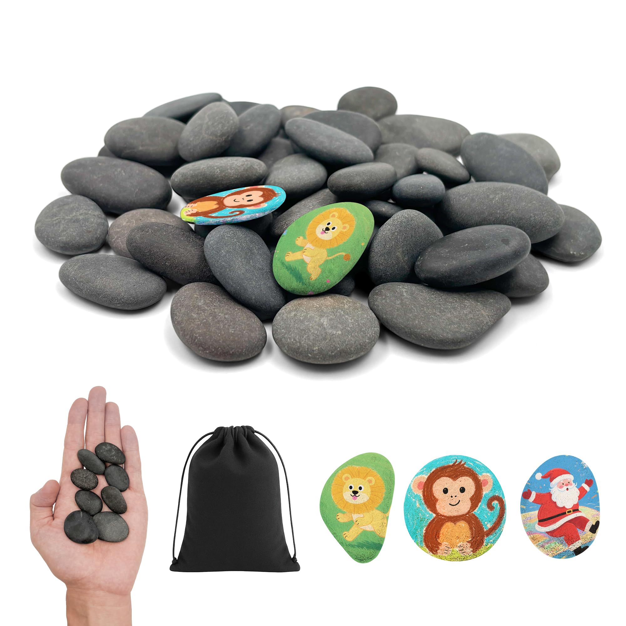 FZSECRIU 48 Galets à Peindre pour Activités Manuelles Créatives