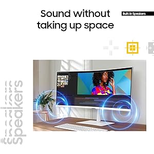 Samsung 34 ViewFinity (S65TC) Series Ultra-WQHD 1000R Curved Computer Monitor, HDR10, 100Hz, AMD FreeSync, Thunderbolt 4, Height Adjustable Stand, Built-in Speakers, Eye Care, LS34C650TANXGO, 2024