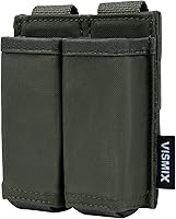 Vista 1 de VISMIX - Estuche para cargador de pistola, estuche doble de 9mm con inserción de Kydex de liberación rápida y compatible con MOLLE