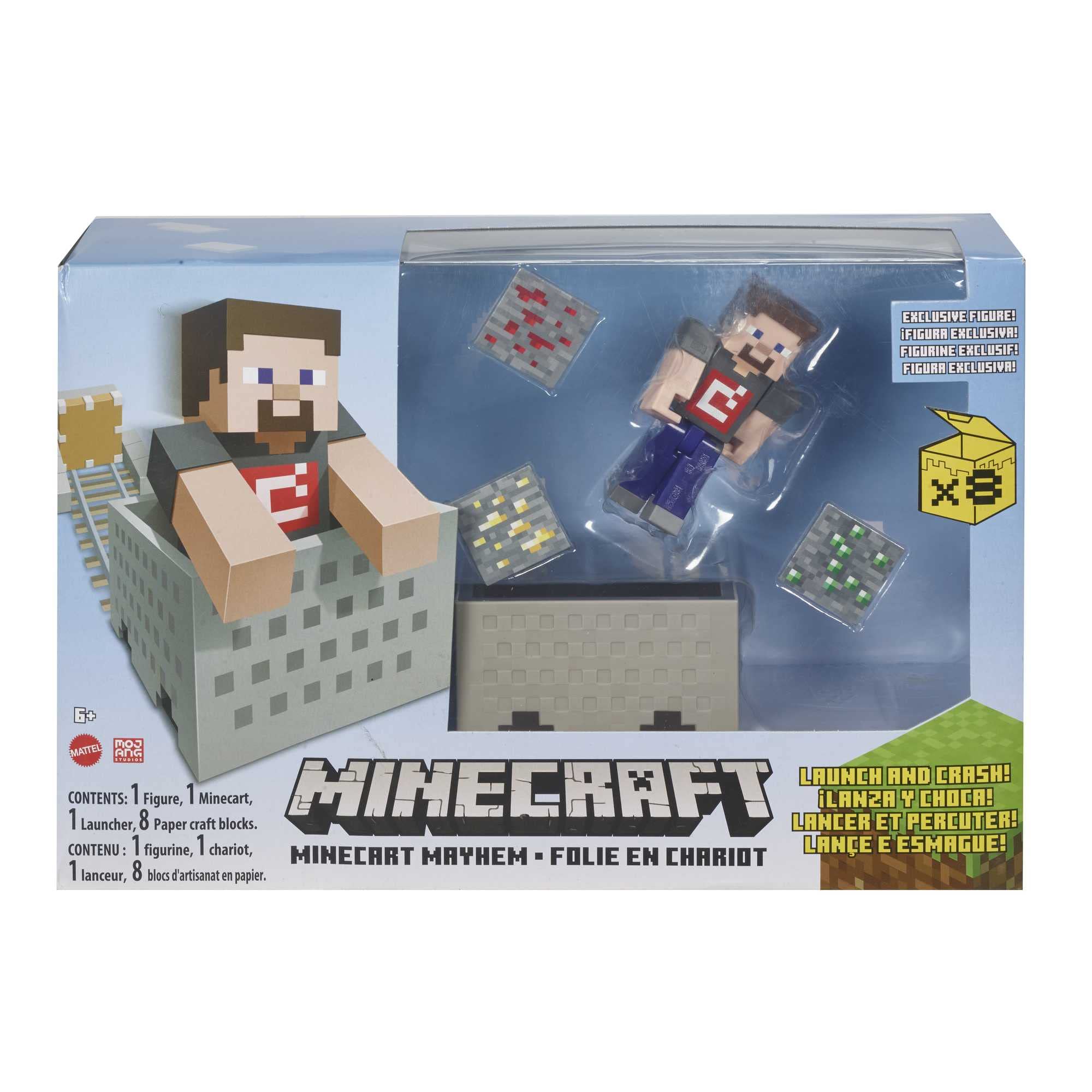 Mattel Minecraft - Flippin' Figs Panda + Torta, personaggi 2 in 1
