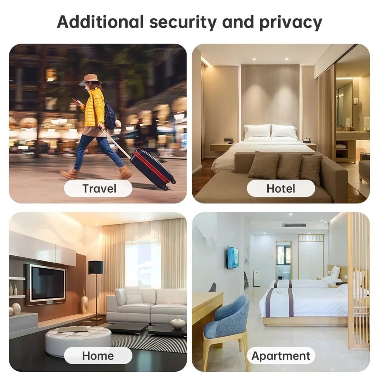 Tope Para Puerta Con Alarma Alarma de tope puerta cuña inalámbrica 120 dB