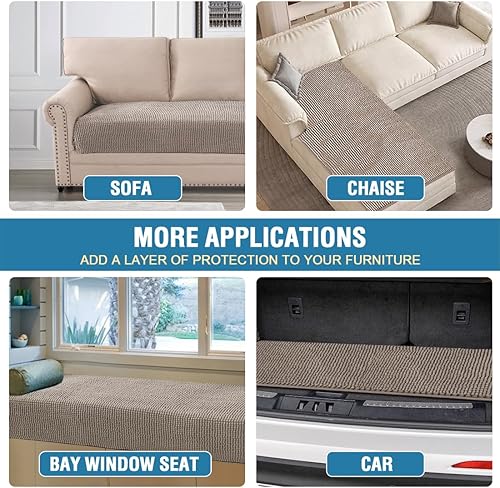 Miniatura 6 de H.VERSAILTEX Funda de felpilla de felpa para cama de perro, funda gruesa y suave para sofá de 3 cojines, funda antideslizante resistente al agua,