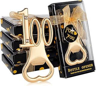 24 Packs of 100th Party Favors Bottle Openers for Birthday, Anniversary, and Wedding Guests Perfect Souvenirs with Gift Boxes and Decorations for Adults