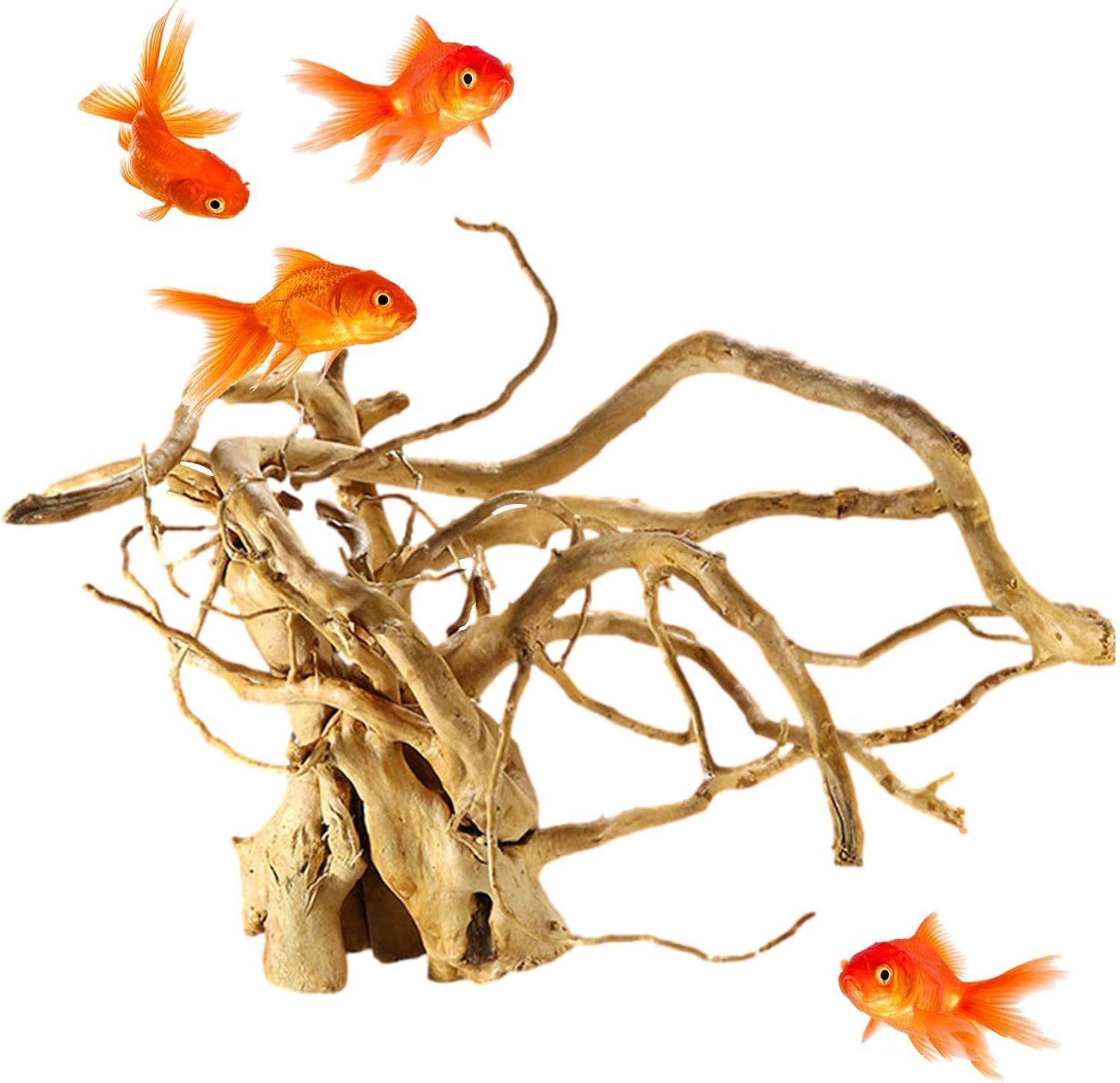 Aquarium Driftwood, Turtle Tank Wood Tree Root, Solid Reptile Wood Branches Aquarium Decorations for Fish Tank, Hiding