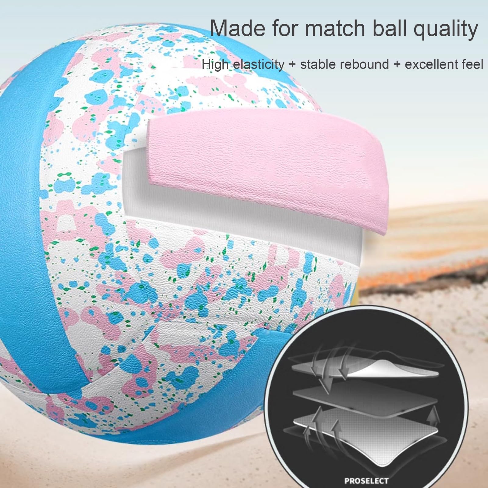 Ballon De Volley-Ball Souple D'intérieur Et D'extérieur avec Texte Personnalisé, Taille Officielle 5 Ballons De Beach-Volley, Ballons De Loisir pour Débutants Adolescents Adultes(Brown)