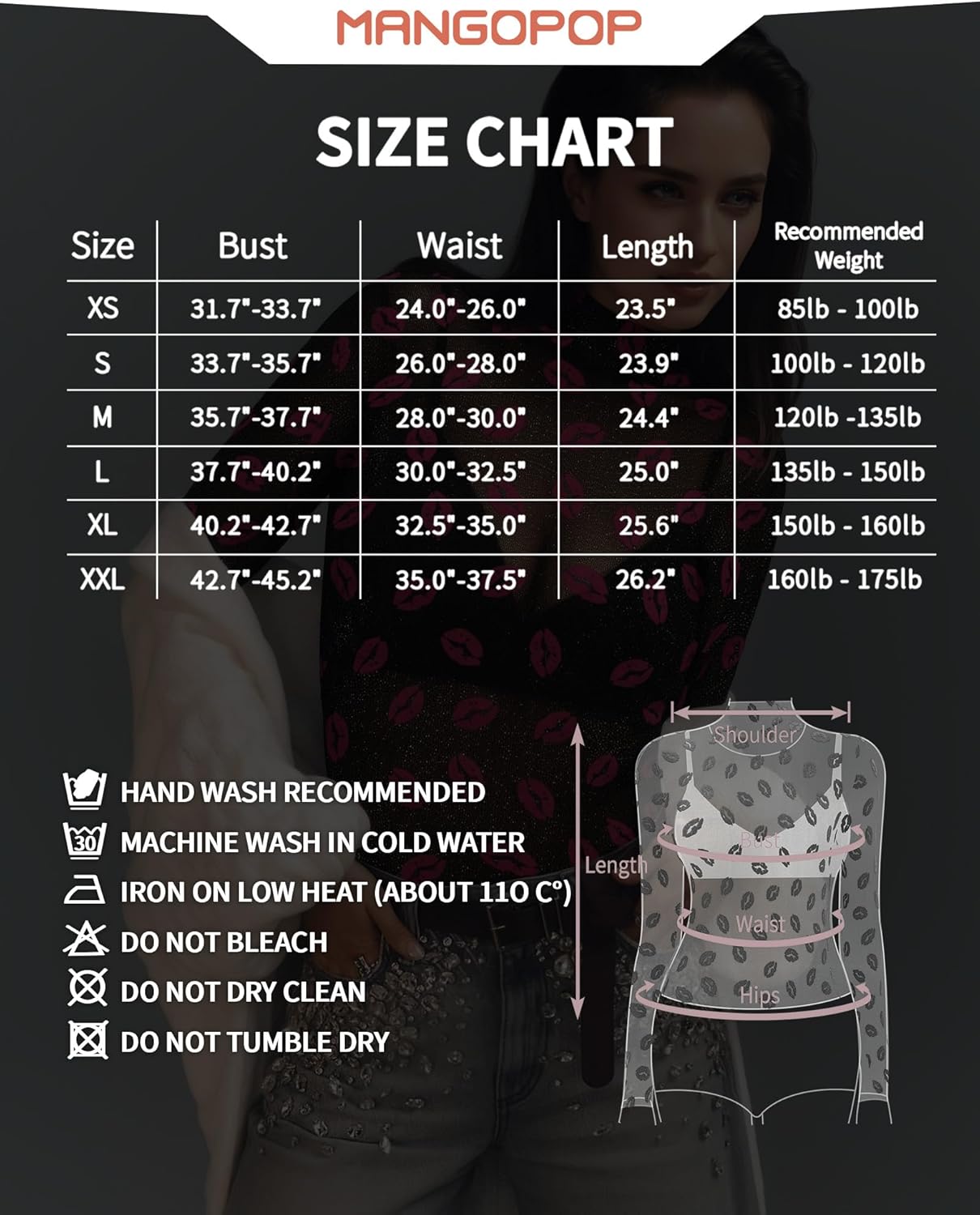 MANGOPOP Women's Mesh Top Long Sleeve See Through Mock Neck Blouse Sheer Sexy T Shirts Clubwear Bodycon - Image 6