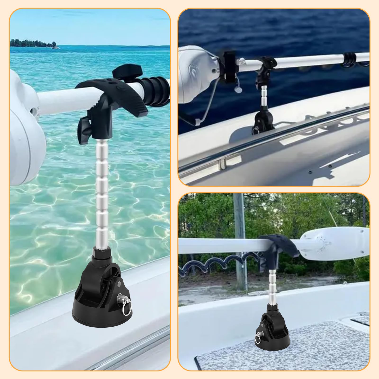Soporte estabilizador para motor de trolling, soporte de montaje de grado marino para motores de trolling, aluminio de grado marino y construcción de acero inoxidable para Minn for Kota