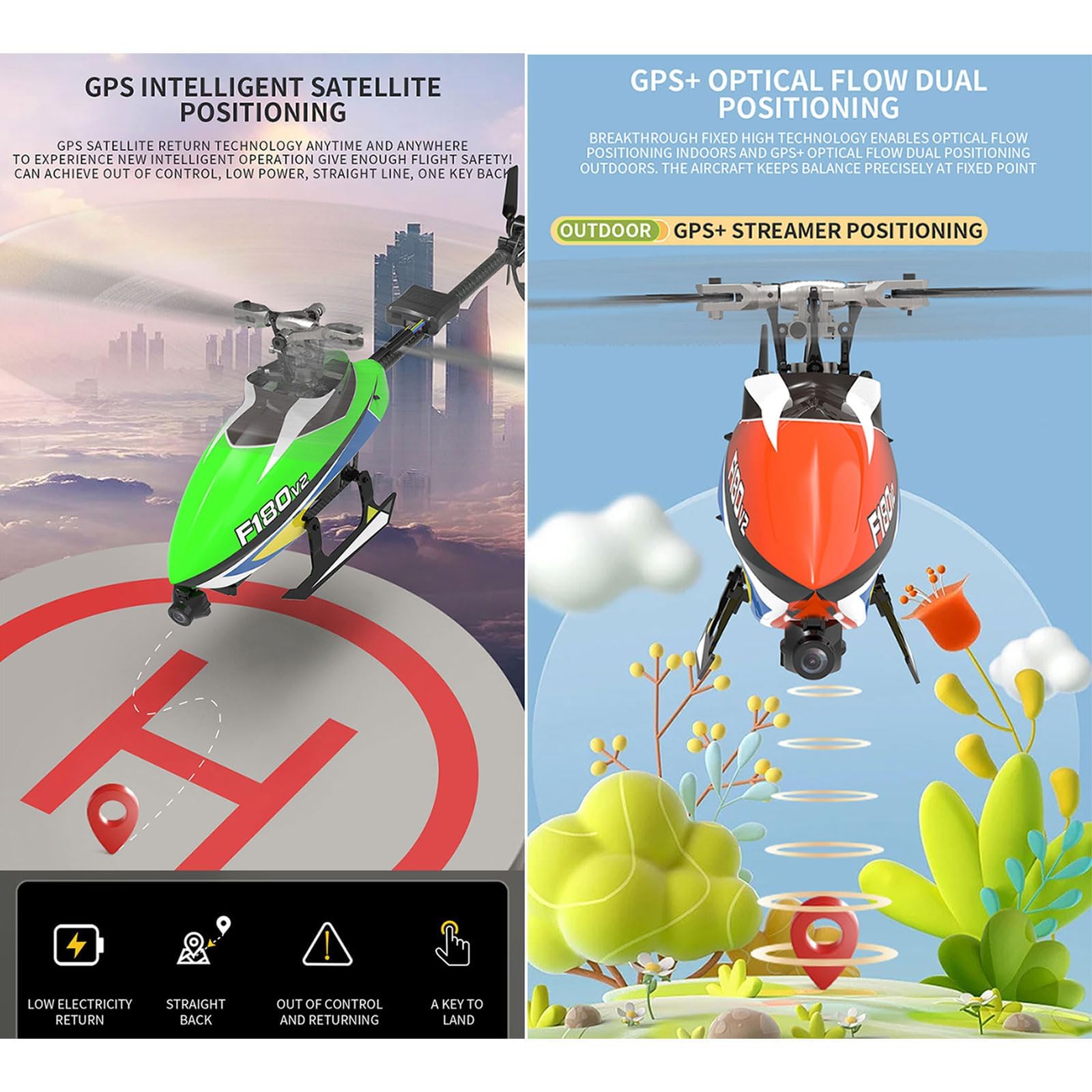 Helikopter RC dla dorosłych Podwójne silniki bezszczotkowe 6-kanałowy helikopter RC z napędem bezpośrednim z kamerą Na zewnątrz, zdalnie sterowany samolot 3D Prezenty Nowo ulepszon