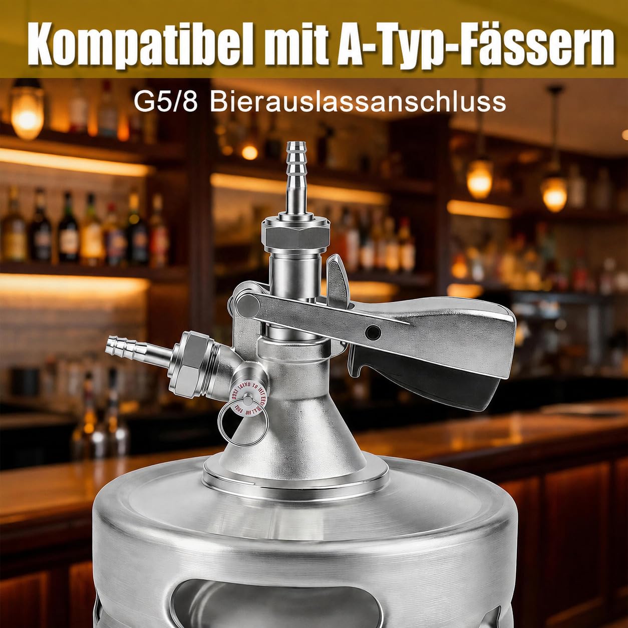 Kegverschluss Zapfkopf Typ A, für G5/8 Gewinde Bierfass