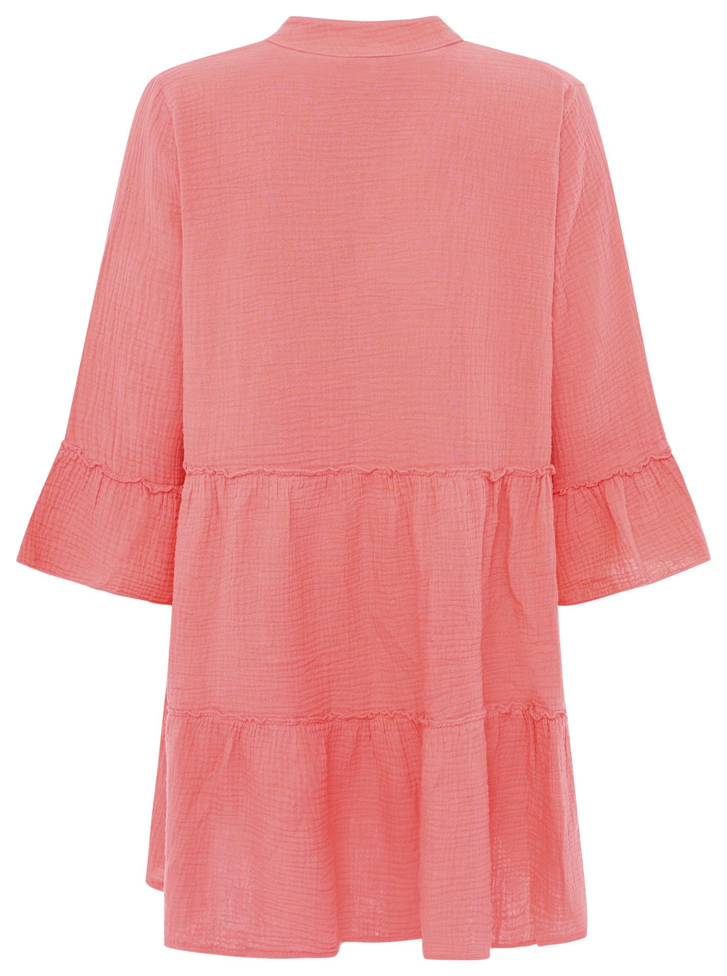 Zwillingsherz Musselin Kleid aus 100% Baumwolle mit V-Ausschnitt – Hochwertige Tunika für Damen Frauen Mädchen - Sommerbluse Freizeitkleid Strandkleid - Locker luftig perfekt für Frühling Sommer