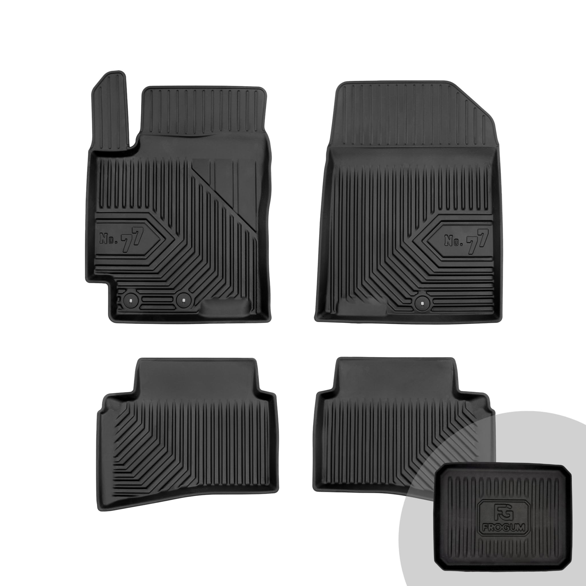 FROGUM No.77 Alfombrillas para Coche Alfombras para Kia Rio IV 2017-2020, para Kia Stonic Desde 2017 | Borde Alto | para Todo el año | Tamaño