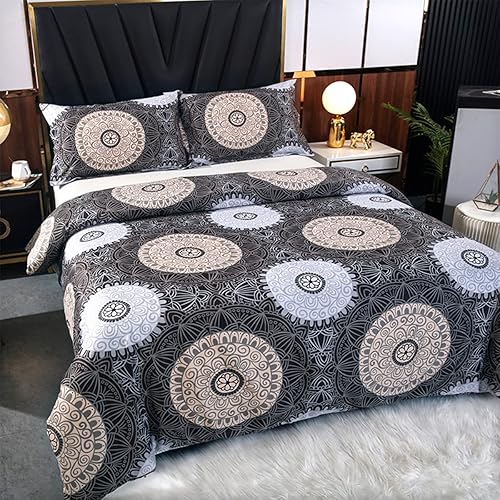 Miniatura 10 de Sviuse Color Clash - Juego de funda de edredón de 3 piezas, tamaño individual, estampado a cuadros con cierre de cremallera, 1 funda de edredón + 2