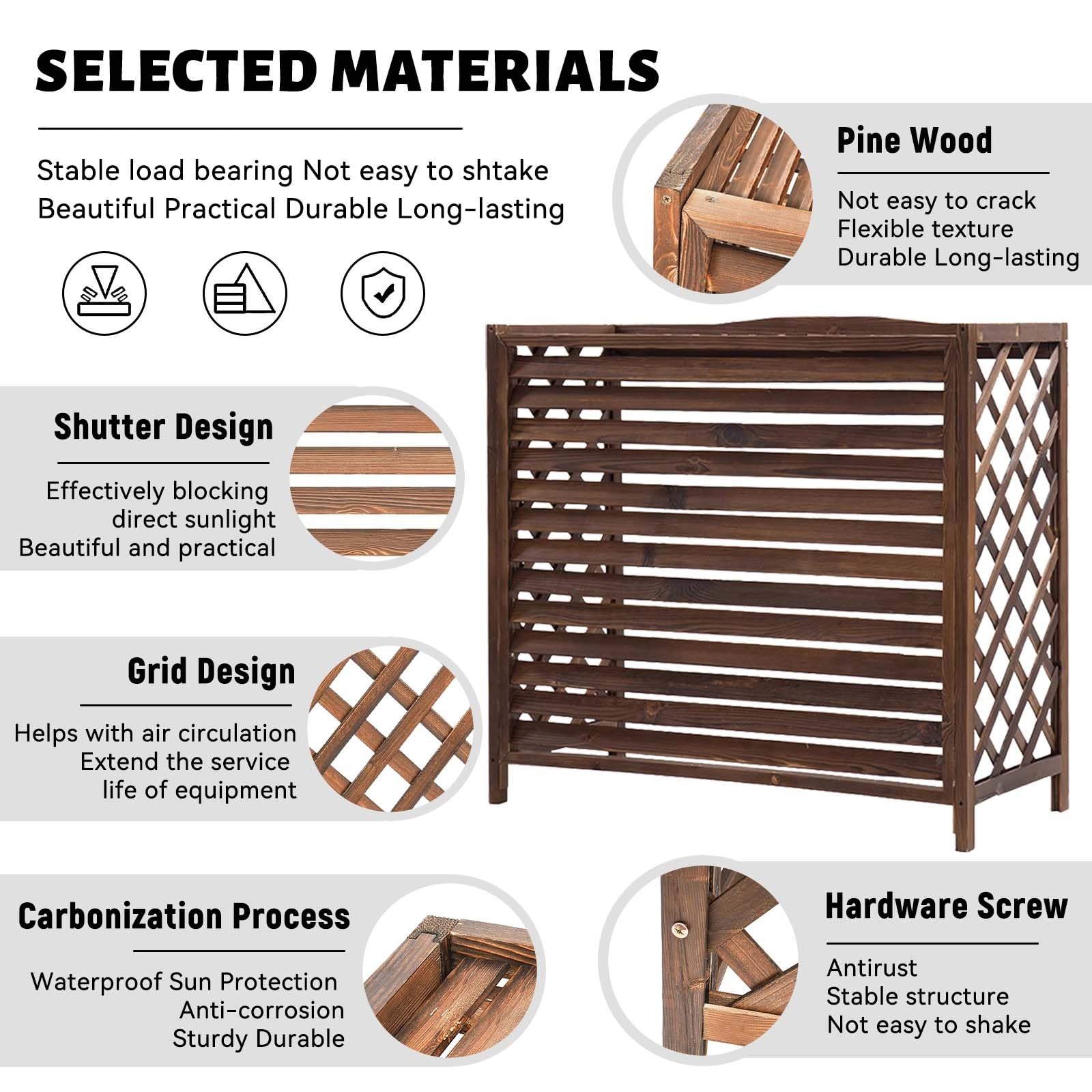 Cubre Aire Acondicionado Exterior Funda Para Aire Acondicionado Balcon Protector Aire Acondicionado Exterior Proteger Del Sol Y La Lluvia Cubierta Aire Acondicionado Exterior Soporte Plantas(100x44x93