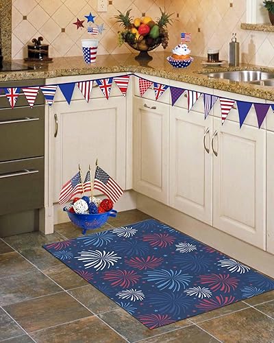 Miniatura 9 de ALAGEO Tapete de otoño con diseño de calabaza azul, tapete de bienvenida para el piso, calabazas blancas y azules, de madera, para otoño, cosecha de