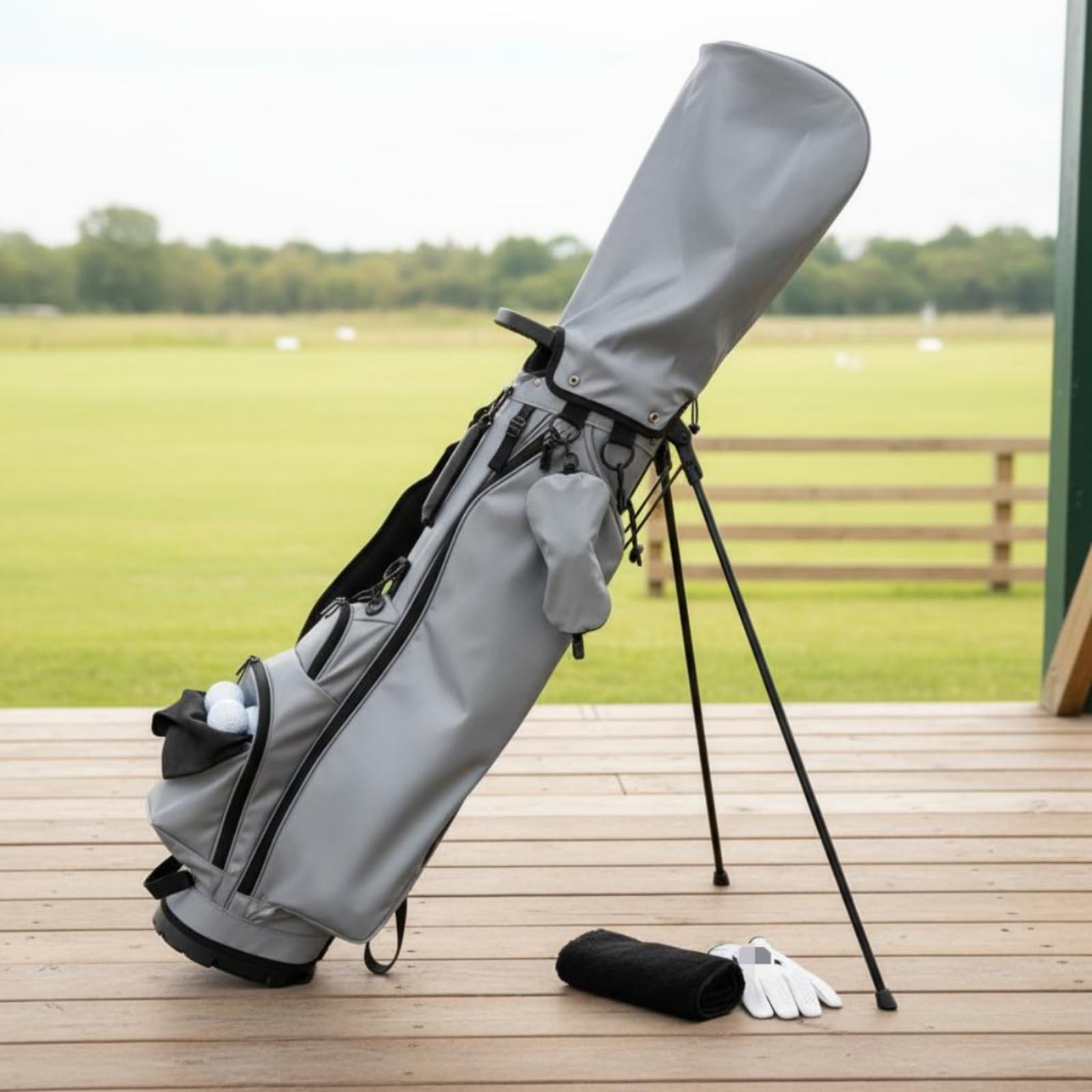 Waterproof Golf Case Golftasche Standbag Tragebag Schlägertasche mit Wasserabweisender Ausrüstung Und Festem Standrahmen für Zügigen Zugriff für, Schwarz
