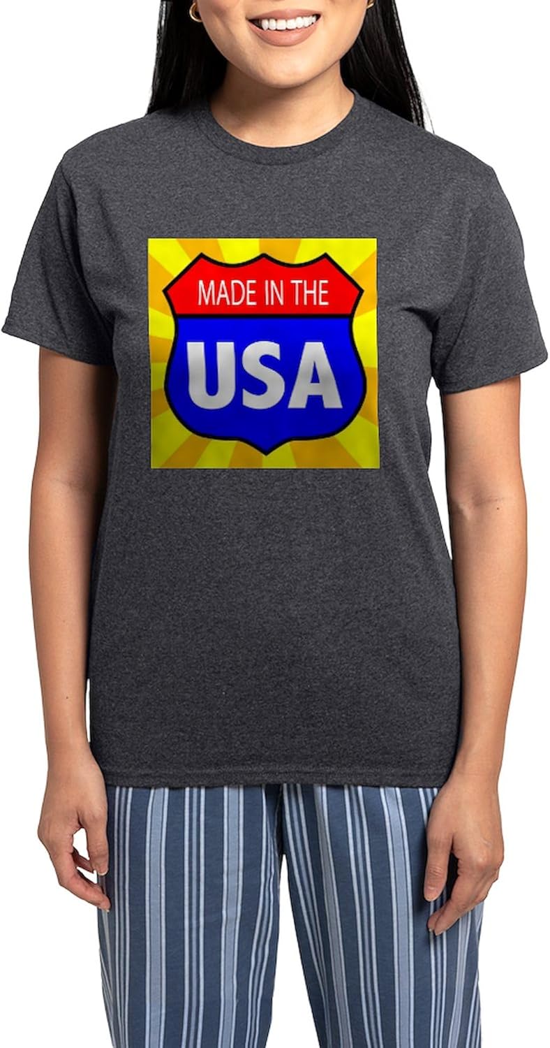 CafePress Made In The USA Shield Women's Charcoal Novelty Pajama Set