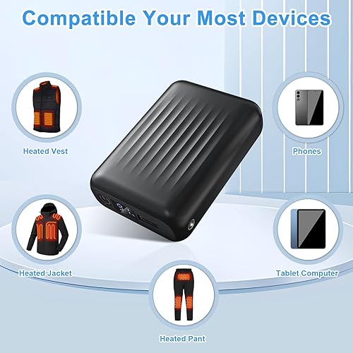 Miniatura 2 de Paquete de batería para chaleco calentado, chaleco calefactable, batería de 18400 mAh, 5 V, 7.4 V, 9 V, 12 V, batería recargable para chaleco