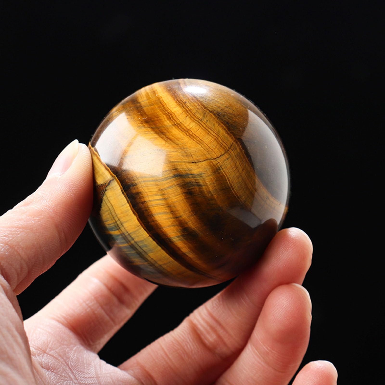 Naturalna żółta kryształowa kula tygrysiego oka 7 cm 8 cm 9 cm - Ochrona bogactwa Fortune Dekoracja biurka w domu,9cm