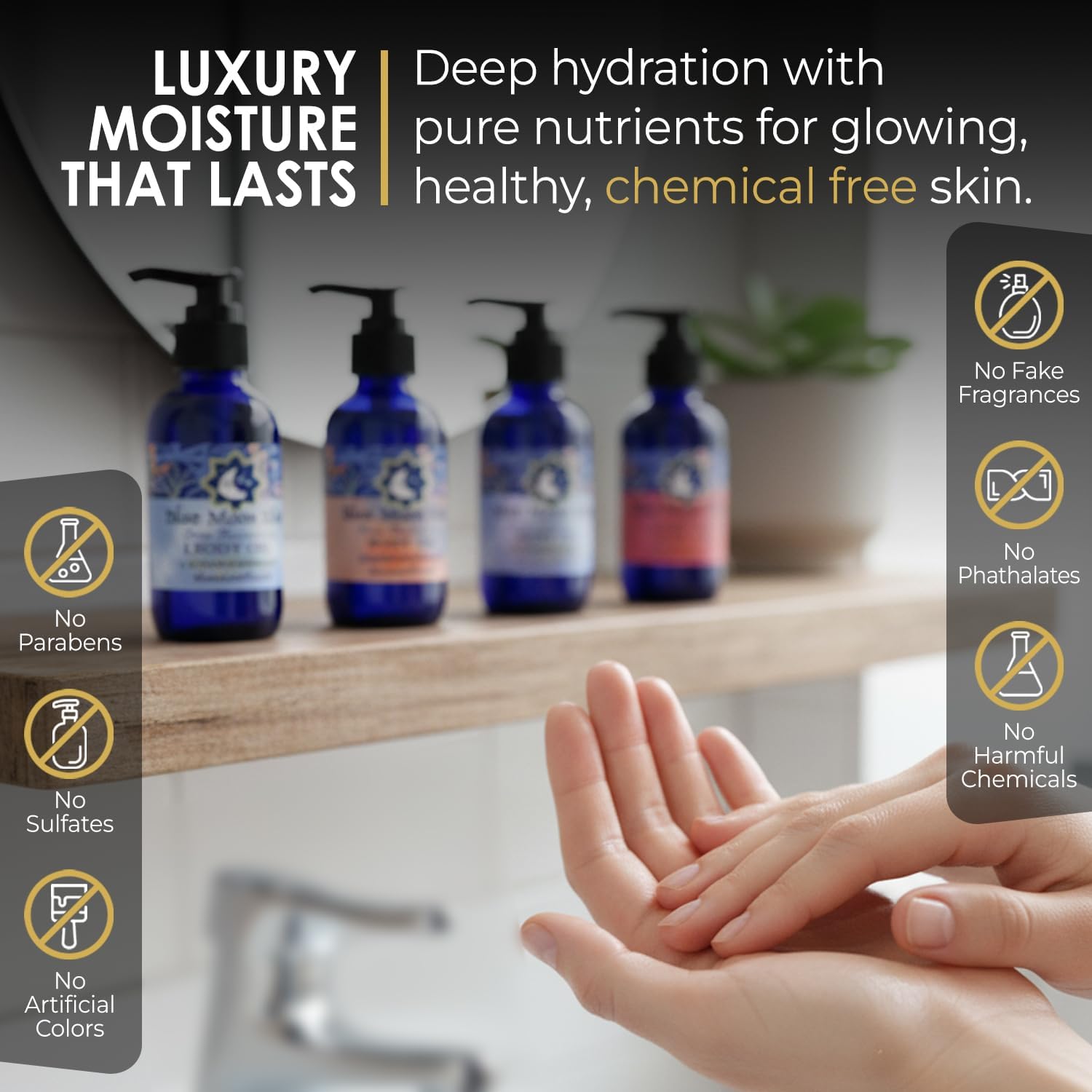 Blue Moon Elise Aromatherapy Body Oil - Hydrating Body Oil with Almond, Apricot & Coconut Oils - Scented with Pure Essential Oils for Women, Men & Dry Skin (Stress Relief 4 Oz)