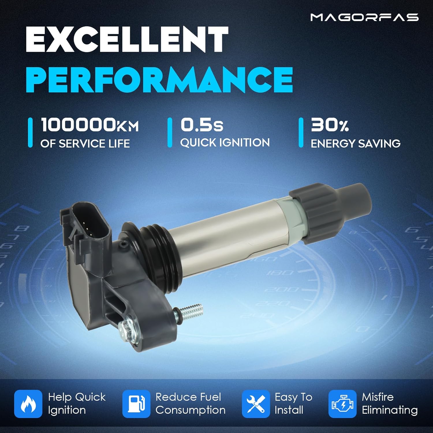 Ignition Coil & Iridium Spark Plugs for Buick Cadillac Chevy GMC Allure Enclave LaCrosse ATS CTS Impala Camaro Equinox Canyon Terrain 3.6L 3L UF569 5C1612-6 Set