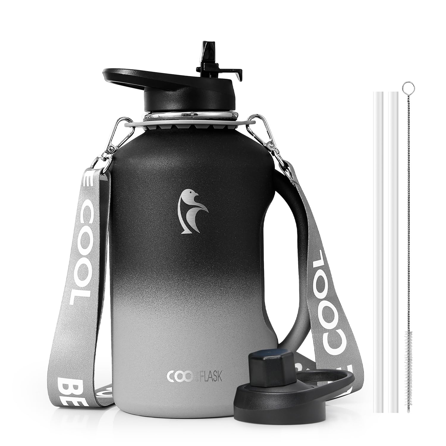 Coolflask 64 oz Water Jug with Handle, Half Gallon Insulated Water Bottle