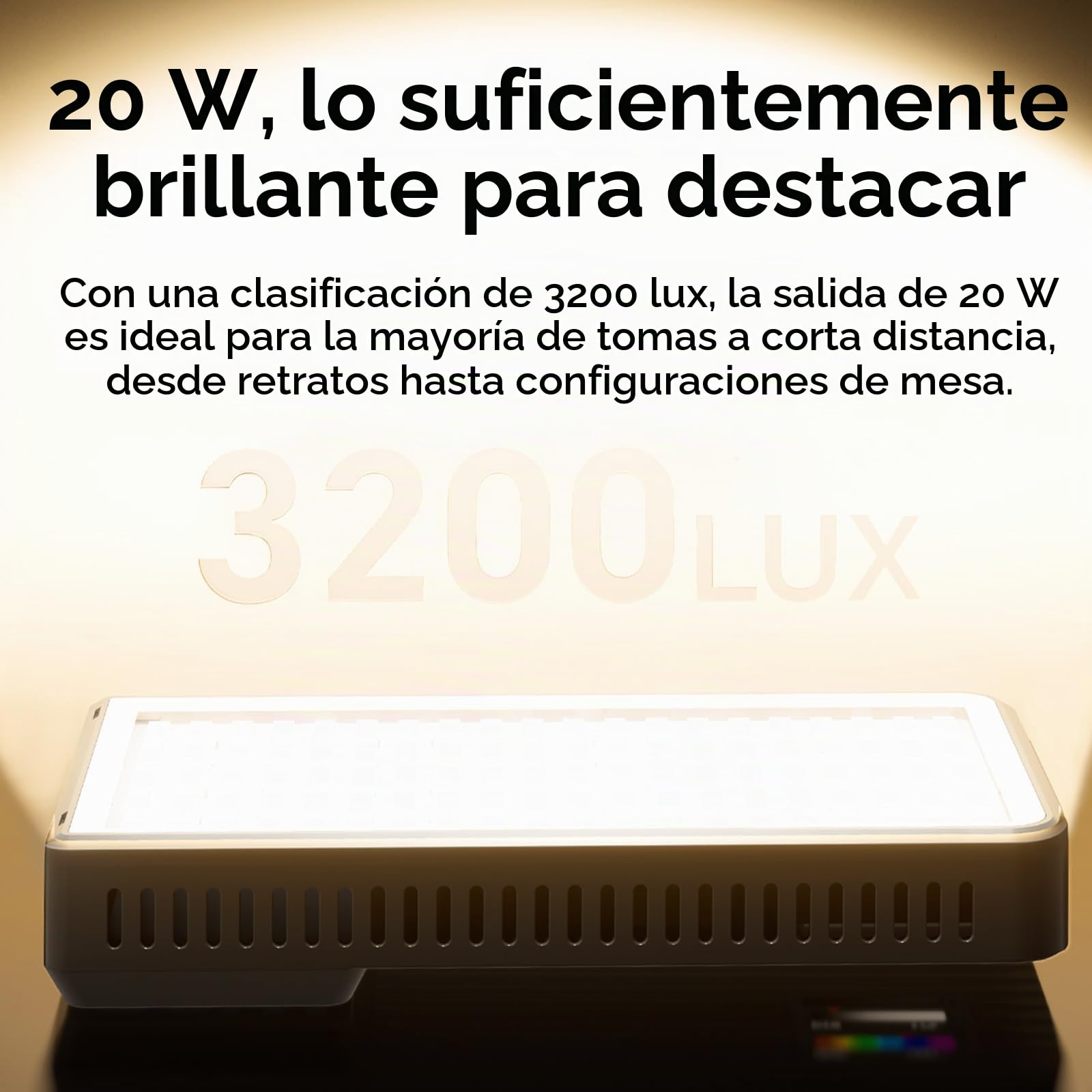 ULANZI Luz de video RGB K20, panel de luz LED portátil de 20 W, 0-360 a todo color, CRI 95+ 1800-9000K, iluminación de video recargable LED de 3300 mAh para vlogging, fotografía